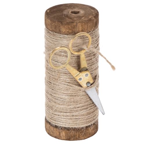 Garnspule mit Deko-Schere Ø6,5cm H15cm 2St Vintage-Stil einkaufen | Floristik21.de