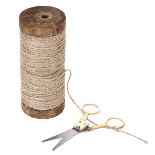 Garnspule mit Deko-Schere Ø6,5cm H15cm 2St Vintage-Stil | Floristik21.de
