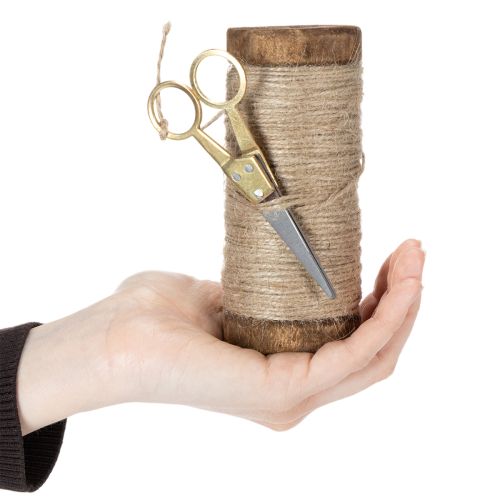 Garnspule mit Deko-Schere Ø6,5cm H15cm 2St Vintage-Stil | Floristik21.de