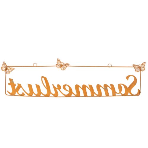 Gartendeko mit Schmetterlingen, Hänger “Sommerlust”, Metalldeko Edelrost L54,5cm H14cm | Floristik21.de