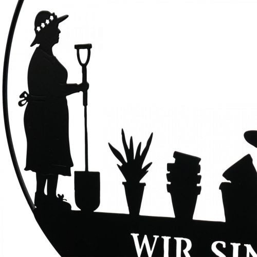 Gartendeko Hängedeko Wanddeko Schriftzug Metall Ø25cm