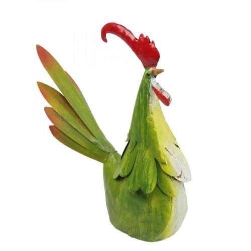 Floristik21 Gartendeko Hahn Metall Tischdeko Ostern Grün 24×6×22cm