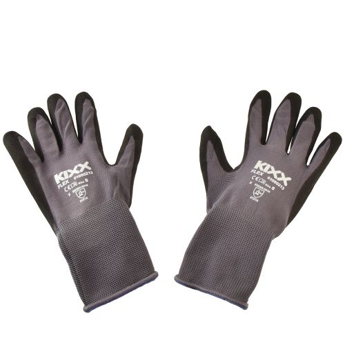 Floristik21 Gartenhandschuhe Gr 8 EN 2121X Grau Schwarz Blau Nylon