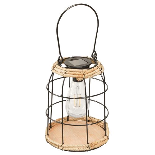 Floristik21 Solar Gartenlaterne Metall Schwarz Ø17cm Boho-Chic Beleuchtung