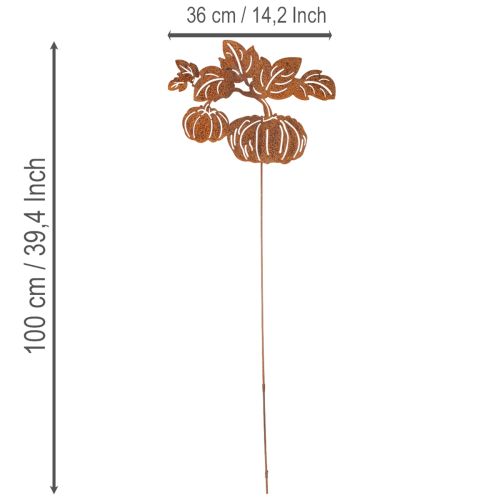 Artikel Gartenstecker Metall Kürbis Motiv 100cm Rostoptik