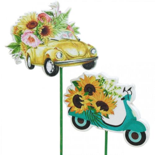 Artikel Gartenstecker Auto, Geschenkdeko Führerschein L24/24,5cm 16 St