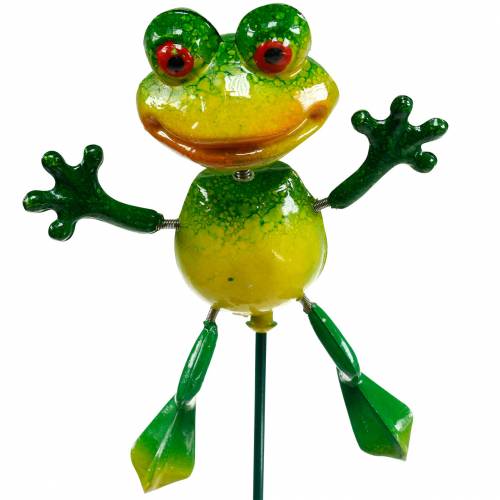 Blumenstecker Frosch mit Metallfedern Grün, Gelb H65,5cm Blumenstecker Frosch mit Metallfedern Grün, Gelb H65,5cm