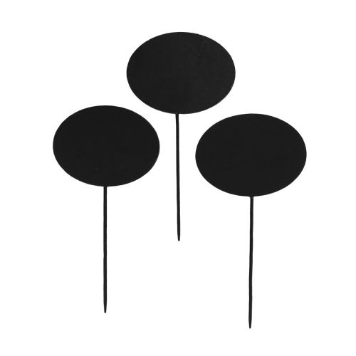 Artikel Beetstecker Gartenstecker Holz Holzschilder Oval Schwarz H17,5cm 12St
