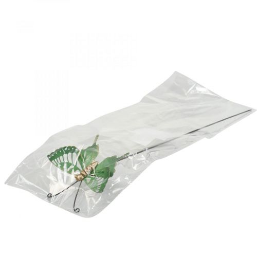Floristik21 Gartenstecker Metall Schmetterling Grün Gold 12x10/46cm