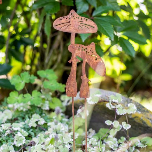 Gartenstecker Pilzpaar Edelrost H49,5cm