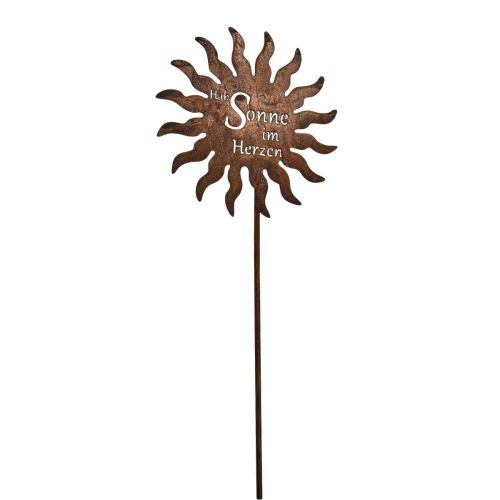 Gartenstecker Sonnenhut Aus Edelrost – 81,5 Cm Hoch, Ganzjährige Deko