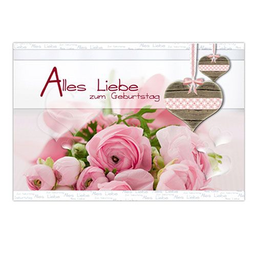 Floristik21 Geburtstagkarte "Alles Liebe" 6St