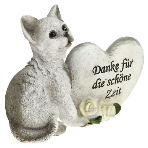 Floristik21 Gedenkfigur für Katzen Grau 12cm x 15cm 2St