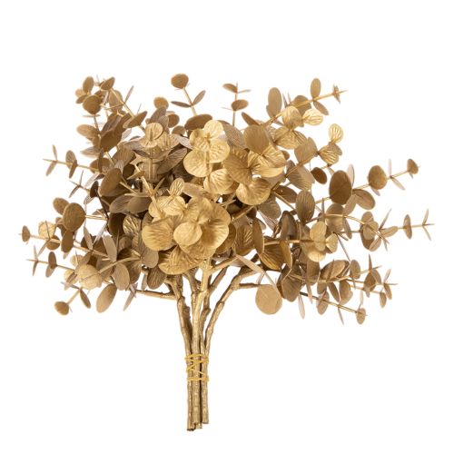 Kunststoff Eukalyptus Deko-Zweig Gold 24cm für Innenbereich | Floristik21.de