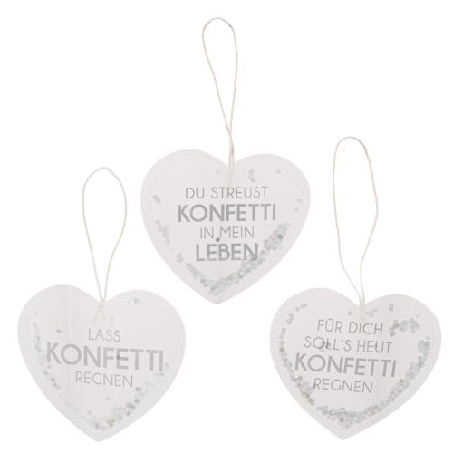 Geschenkanhänger Konfettiherz 9cm 6St