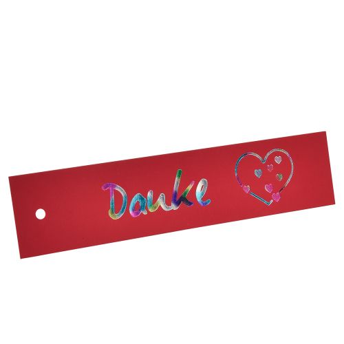 Floristik21 Geschenkanhänger Dekohänger Danke Rot Weiß 20x4,5cm 12St