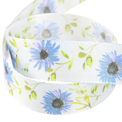 Artikel Geschenkband Blau Kornblumen Seidenband 25mm 18m Dekoband Floristik