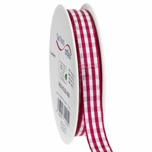 Geschenkband Karo Violett 15mm 20m einkaufen | Floristik21.de