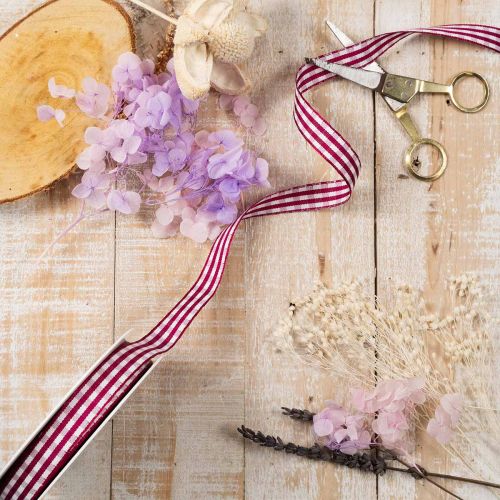 Geschenkband Karo Violett 15mm 20m | Floristik21.de