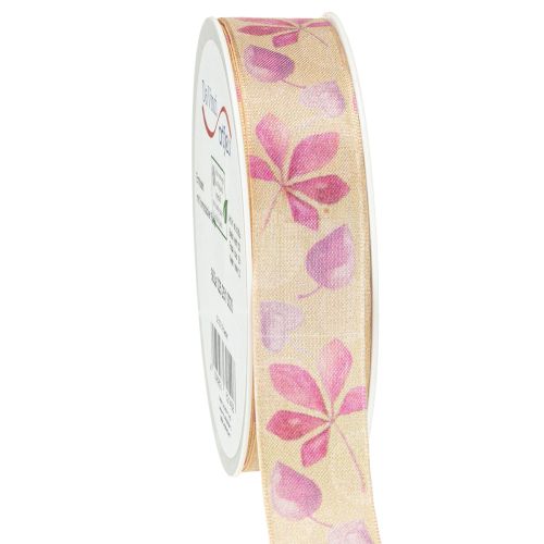 Floristik21 Geschenkband Lila Herbstlaub Deko Band Herbst 25mm 20m