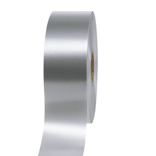 Poly-Kräuselband Silber 50mm 100m
