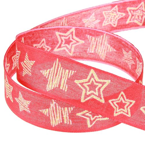 Artikel Geschenkband Sterne Weihnachtsband Rot Gold 25mm 18m für Floristik und Dekoration