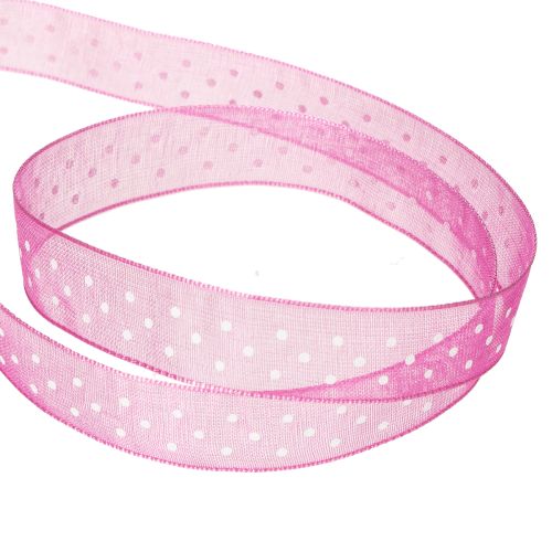 Artikel Rosa Geschenkband mit Punktemuster 2,5 cm x 20 m für kreative Deko und Geschenkverpackungen