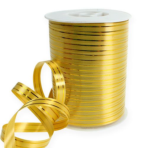 Floristik21 Splittband 2 Goldstreifen auf Gold 10mm 250m