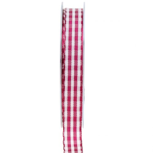 Geschenkband Karo Violett 15mm 20m