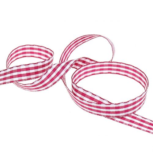 Geschenkband Karo Violett 15mm 20m