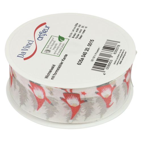 Artikel Geschenkband "Wichtel Rot" 40mm 15m: Vielseitiges Weihnachtsdeko-Band für Floristik & Geschenkverpackungen