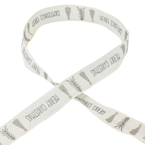 Artikel Geschenkband Weihnachten Merry Christmas Grau 25mm 18m