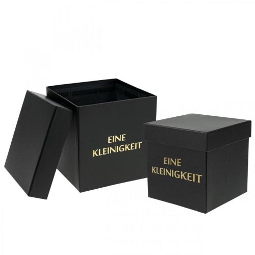 Artikel Geschenkbox „Eine Kleinigkeit“ Eckig Schwarz 14/12cm 2er-Set