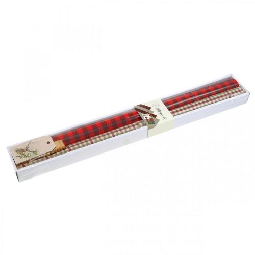 Artikel Geschenkpapier mit Seidenband und Anhängern 4 Bögen im Set 50×70cm