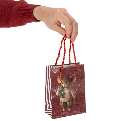 Geschenktasche Papier 16cm Maus-Motiv 2er-Set Weihnachten | Floristik21.de