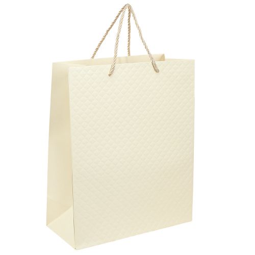 Artikel Geschenktasche Papier Creme 26×12×32cm - Elegante Verpackung für Floristen