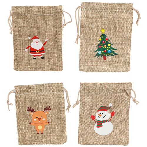 Artikel Weihnachtliche Jutesäckchen Geschenkbeutel Natur 10×13cm Set