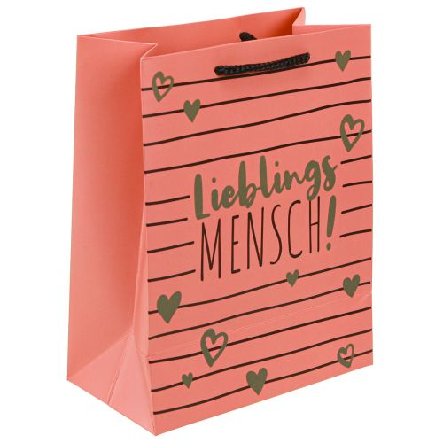 Floristik21 Geschenktüte mit Herzen Lieblingsmensch Papier 18x10x23cm 2St – Hochwertige Geschenkverpackung