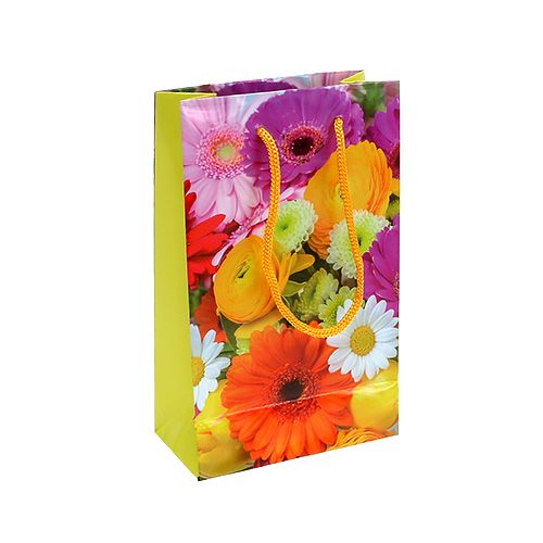 Floristik21 Geschenktüte mit Blumen 12cm x19cm 1St