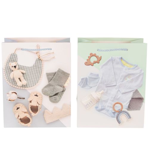 Artikel Papiertasche Geschenkverpackung 23 cm B2B für Babyartikel Geburt 2 Stück