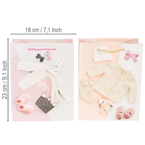 Artikel Geschenktüten Baby Mädchen Geschenktaschen Geburt 23×18cm 2St