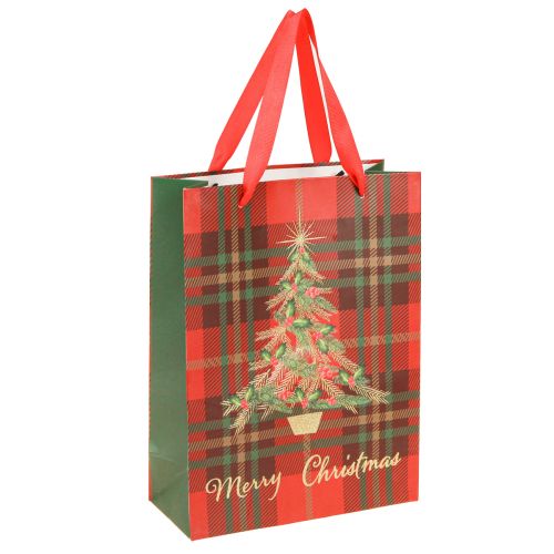 Artikel Geschenktüten Weihnachten Baum Rot Grün 18x24cm 10St, festliche Geschenkverpackung, Weihnachtsdeko
