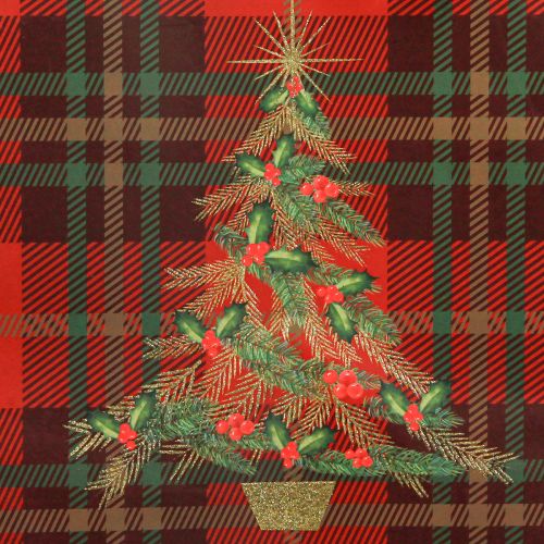 Artikel Geschenktüten Weihnachten Baum Rot Grün 18x24cm 10St, festliche Geschenkverpackung, Weihnachtsdeko