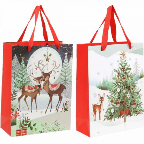 Floristik21 Geschenktüten Weihnachten Geschenktasche Hirsche 24×18cm 2St