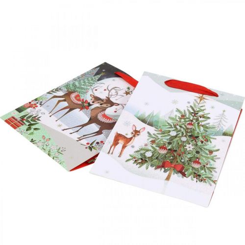 Artikel Geschenktüten Weihnachten Geschenktasche Hirsche 24×18cm 2St