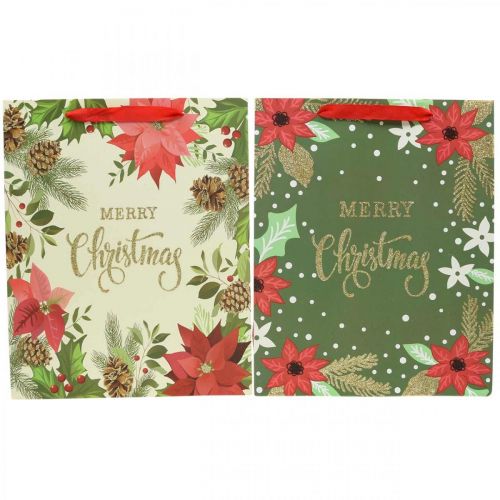 Floristik21 Geschenktüten Weihnachten Geschenktasche Merry Christmas 32x26cm 2St