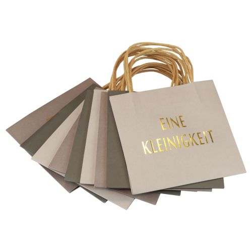 Floristik21 Geschenktüten Grau „Eine Kleinigkeit“ Papier 16×8×16cm 9St