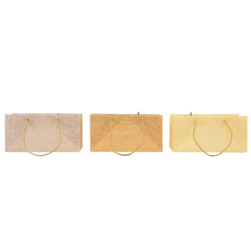 Floristik21 Geschenktüten gewebt Papier Vanille Orange Rosa 20×10×10cm 6St