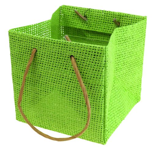 Artikel Geschenktüten gewebt mit Henkeln Grün, Gelb, Lila 10,5cm 12 St