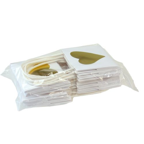 Artikel Geschenktüten mit Henkeln Weiß Gold Papier 8,5×8,5×8cm 12 St